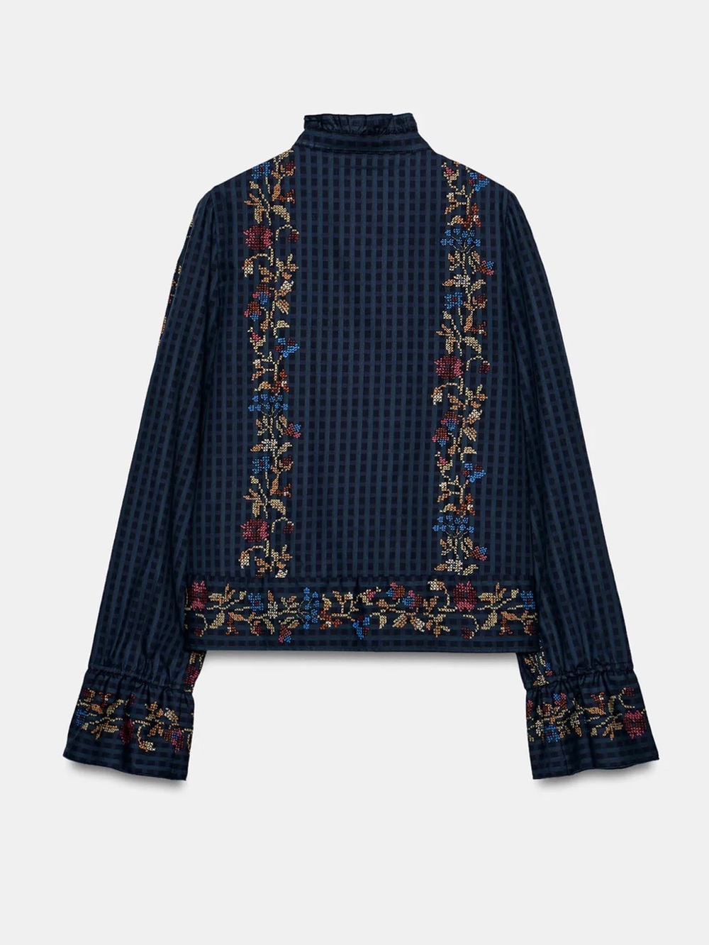 Zara RUFFLE PRINT BLOUSE - Picture 5 of 8